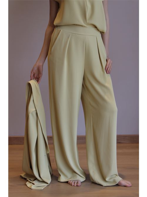 Pantalone a palazzo con pences DIECI MINUTI | 55256/13